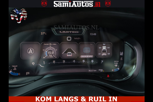 Dodge Ram LIMITED HULK | 5.7 V8 402PK HEMI | RAM VOL | HUD | LUCHTVERING | PANO | MWK KLEP | DC | 5 PERS | CREW CAB | DUBBELE CABINE | GRIJSKENETEKN | MEEST COMFORTABELE BEDRIJFSAUTO | | De specialist in Amerikaanse pick‑ups in Nederland en Europa.