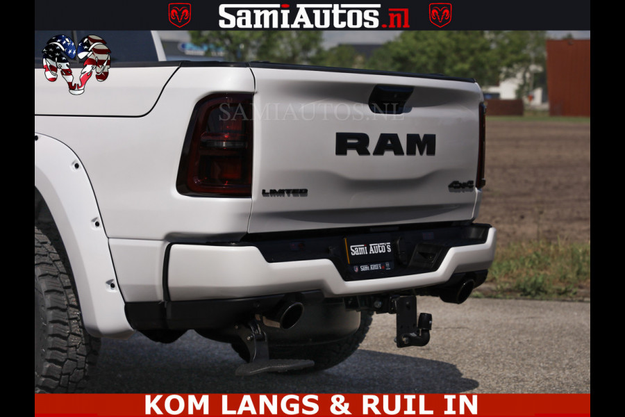 Dodge Ram LIMITED H.O 540PK 706Nm | Massage + Full Option | De Meest Luxe en Volle Pick-Up in zijn Klasse | Comfortabele Dubbele Cabine met Royale 5 Zitplaatsen | BPM vrij | Nu Leverbaar uit Voorraad | Voorraad Nr 2336 - 7700 | De specialist in Amerikaanse pick‑ups in Nederland en Europa.