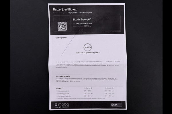 Škoda ENYAQ iV 60 First Edition SOH 92% Adap.Cruise Camera Elek.Stoel+Memory Stoel+Stuurverwarming 3-Zone Ecc Apple Carplay Android Auto Pdc P-Assist Privacy Glas Lmv Led-Matrix Isofix Keyless advanced Bleutooth Rijstrooksensor 1e Eigenaar Dealeronderhouden Origineel Nederlandse Auto