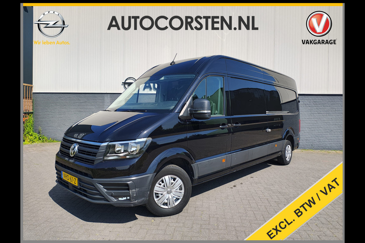 Volkswagen Crafter 35 2.0TDI 141PK Automaat L4H3 2X Schuifdeur Camera Apple Carplay Android Auto Cruise Control Navi Airco Pdc Betonplex Vloer Lat om Lat Betimmering Wandbeplating Euro 6 Origineel Nederlandse Bus
