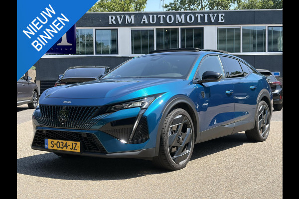 Peugeot 408 1.6 HYbrid GT 225 EAT8 First Edition FULL OPTION!| PANO| FOCAL AUDIO| MEMORY STOEL| 360 CAMERA| ADAPTIVE CRUISE CONTROL| STOEL + STUURVERWARMING| ELEKTRISCHE ACHTERKLEP| RIJKLAAR GELEVERD INCL. 12 MND BOVAG GARANTIE
