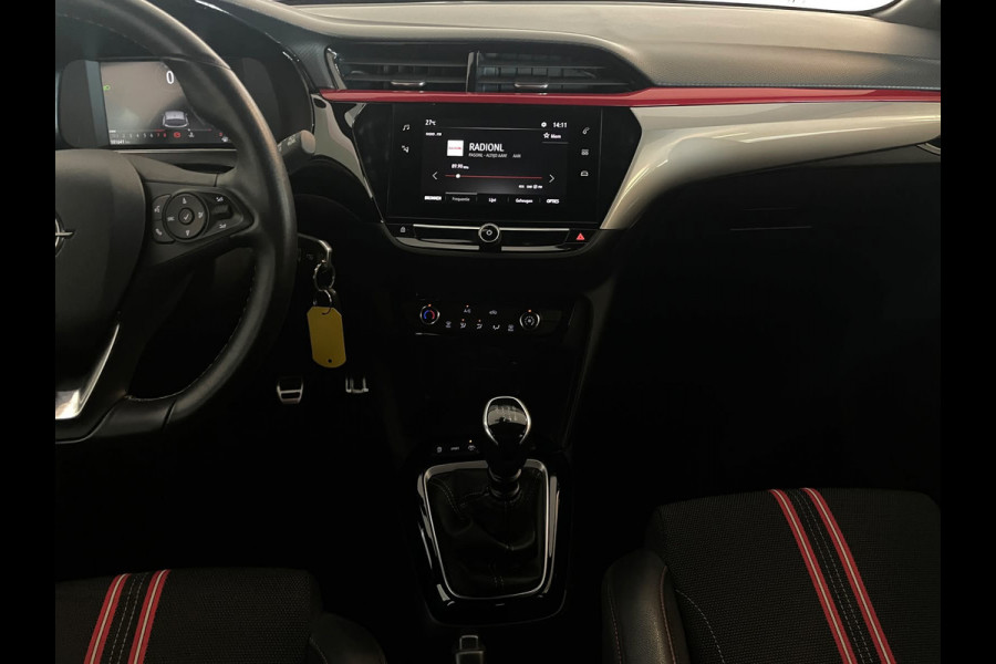 Opel Corsa 1.2 GS Line 100PK AIRCO NAVI VIA APP CRUISE APPLE CARPLAY DIGITAAL DASH ZWARTE VELGEN ZWART DAK ZEER NETTE AUTO