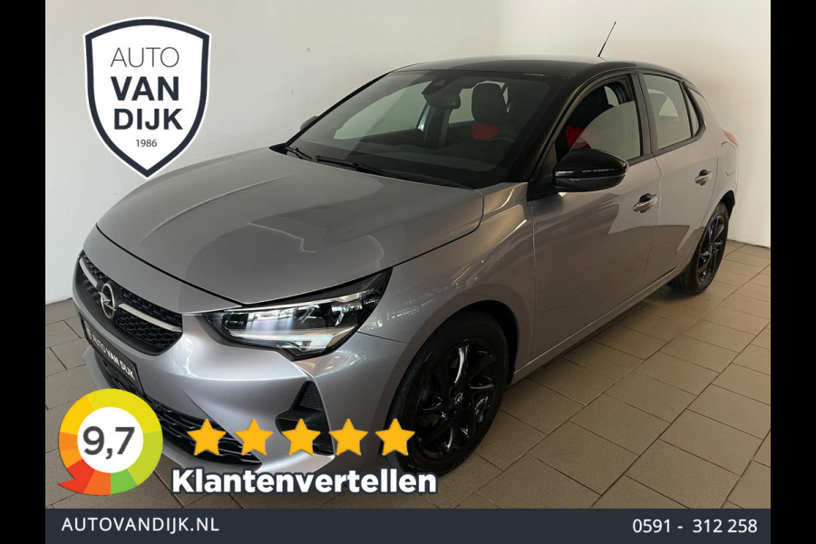 Opel Corsa 1.2 GS Line 100PK AIRCO NAVI VIA APP CRUISE APPLE CARPLAY DIGITAAL DASH ZWARTE VELGEN ZWART DAK ZEER NETTE AUTO