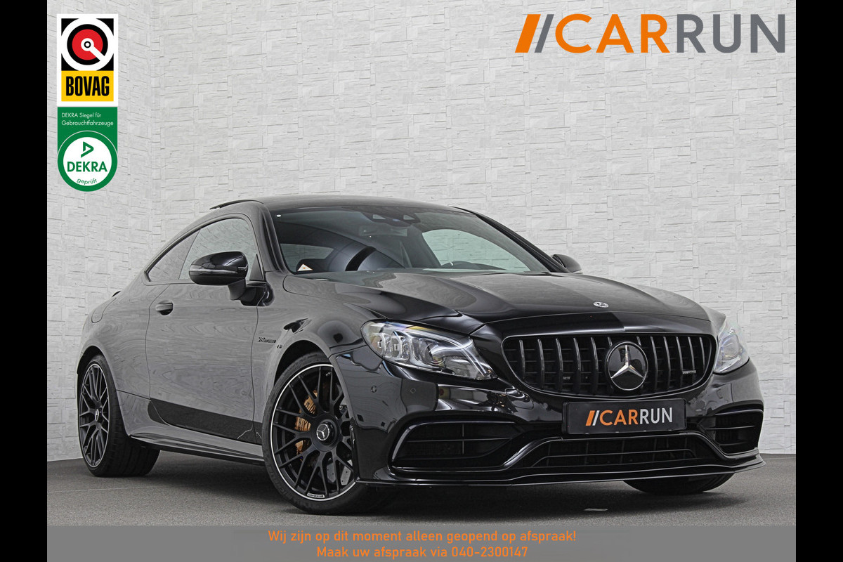 Mercedes-Benz C-Klasse Coupé 63 S AMG | Keramisch | Schaalstoelen | Carbon | AMG Driver's Package | Aero-Pakket | Panorama | Burmester | Multi-Beam LED | Memory | ACC | Rij-Assistentie Pakket | Keyless-Go | Sfeerverlichting | Carplay |