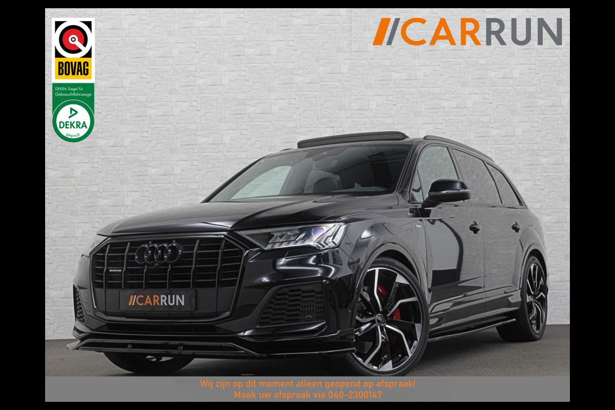 Audi Q7 50 TDI 7-Persoons S-Line | RS Leder | 360 Camera | Trekhaak | ACC | Panorama | B&O Sound | Head-Up | 73426,= Ex btw | Soft-Close | Matrix-LED | 4-Zone Clima | Stoelverwarming V+A | Keyless-Entry | Standkachel | Luchtvering | Tour-Pakket | Memory | Sfeerverlichting | Stuurverwarming | Autom. Parkeren | Carplay |
