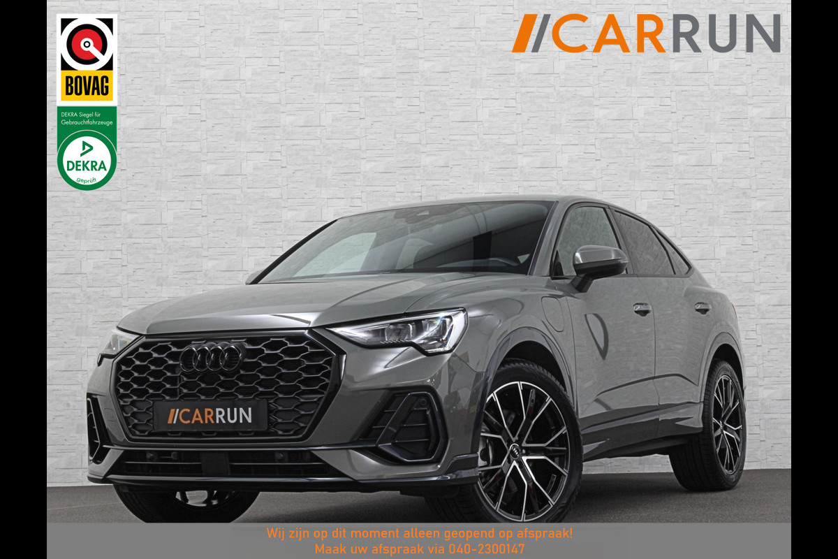 Audi Q3 Sportback 45 TFSI e 245pk S-Line | #RS-Leder | ACC | Trekhaak | Zwarte Hemelbekleding | Navi Plus | Lane Assist | Dodehoek | Lane-Assist | Stoelverwarming | Climate-Control | LED | Interieur-Voorverwarming | Bovag Garantie |