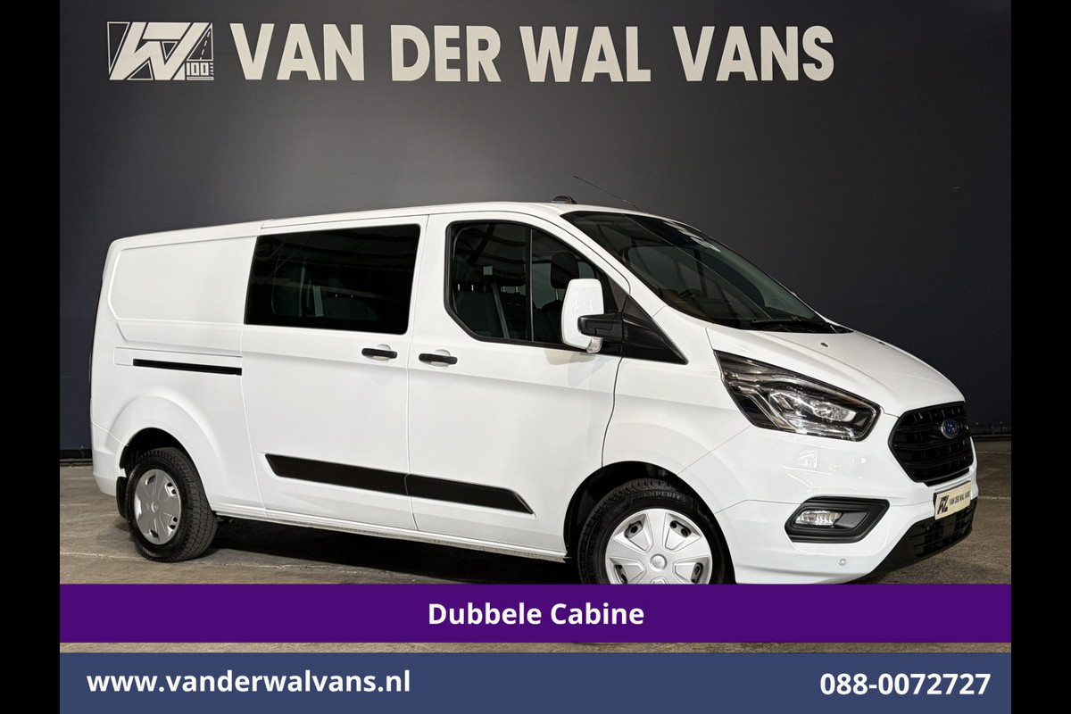 Ford Transit Custom 2.0 TDCI 131pk Automaat L2H1 Dubbele Cabine Euro6 Airco | Xenon | 6-Zits | Camera | Apple Carplay | Adaptieve Cruisecontrol LED, Android Auto, Trekhaak, Stoelverwarming, Verwarmde voorruit, Parkeersensoren, Achterklep