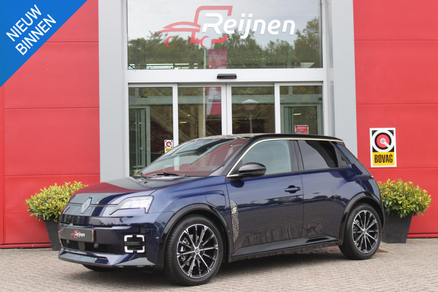 Renault 5 COMFORT RANGE ICONIC CINQ 150PK 52 kWh | PACK WINTER: ELEKTRISCH VERWARMBARE VOORSTOELEN/ELEKTRISCH VERWARMBAAR STUURWIEL/BESTUURDERSSTOEL MET ELEKTRISCH VERSTELBARE LENDESTEUN/IN HOOGTE VERSTELBARE PASSAGIERSSTOEL | PACK PREMIUM SOUND HARMAN KARDON: 9 SPEAKERS WAARVAN 1 SUBWOOFER/VERMOGEN 410 WATT/5 GELUIDSSFEREN: STUDIO/PODCAST/CONCERT/CLUB EN IMMERSION | PACK PARKING: FULL EASY PARK ASSIST MET PARKEERSENSOREN AAN VOOR EN ZIJKANT | PACK SAFETY & ADVANCED DRIVING ASSIST: INTELLIGENT ADAPTIVE CRUISE CONTROL,GEBRUIKT KAARTDATA OM SNELHEID AAN TE PASSEN/ACCUPANT SAFETY E