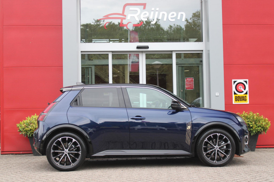 Renault 5 COMFORT RANGE ICONIC CINQ 150PK 52 kWh | PACK WINTER: ELEKTRISCH VERWARMBARE VOORSTOELEN/ELEKTRISCH VERWARMBAAR STUURWIEL/BESTUURDERSSTOEL MET ELEKTRISCH VERSTELBARE LENDESTEUN/IN HOOGTE VERSTELBARE PASSAGIERSSTOEL | PACK PREMIUM SOUND HARMAN KARDON: 9 SPEAKERS WAARVAN 1 SUBWOOFER/VERMOGEN 410 WATT/5 GELUIDSSFEREN: STUDIO/PODCAST/CONCERT/CLUB EN IMMERSION | PACK PARKING: FULL EASY PARK ASSIST MET PARKEERSENSOREN AAN VOOR EN ZIJKANT | PACK SAFETY & ADVANCED DRIVING ASSIST: INTELLIGENT ADAPTIVE CRUISE CONTROL,GEBRUIKT KAARTDATA OM SNELHEID AAN TE PASSEN/ACCUPANT SAFETY E