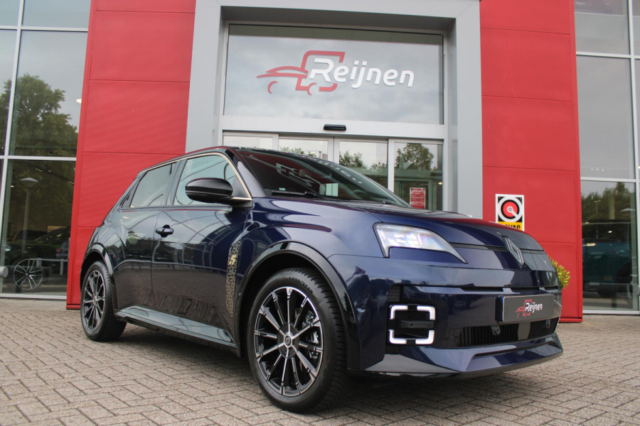 Renault 5 COMFORT RANGE ICONIC CINQ 150PK 52 kWh | PACK WINTER: ELEKTRISCH VERWARMBARE VOORSTOELEN/ELEKTRISCH VERWARMBAAR STUURWIEL/BESTUURDERSSTOEL MET ELEKTRISCH VERSTELBARE LENDESTEUN/IN HOOGTE VERSTELBARE PASSAGIERSSTOEL | PACK PREMIUM SOUND HARMAN KARDON: 9 SPEAKERS WAARVAN 1 SUBWOOFER/VERMOGEN 410 WATT/5 GELUIDSSFEREN: STUDIO/PODCAST/CONCERT/CLUB EN IMMERSION | PACK PARKING: FULL EASY PARK ASSIST MET PARKEERSENSOREN AAN VOOR EN ZIJKANT | PACK SAFETY & ADVANCED DRIVING ASSIST: INTELLIGENT ADAPTIVE CRUISE CONTROL,GEBRUIKT KAARTDATA OM SNELHEID AAN TE PASSEN/ACCUPANT SAFETY E