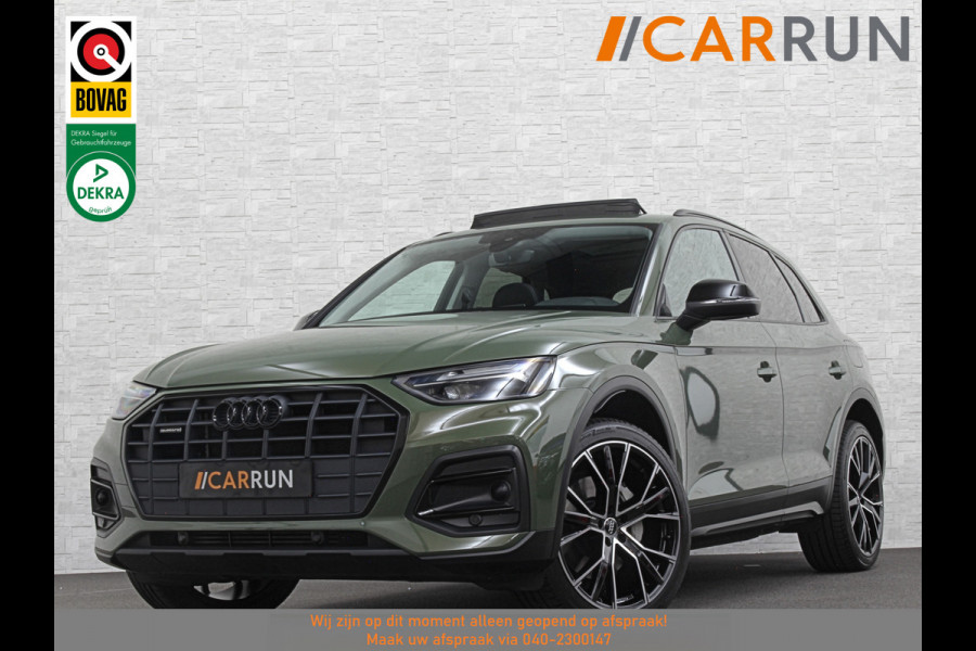 Audi Q5 50 TFSI e #RS-Leder | Panorama | ACC | Carbon | Virtual-Cockpit | 3-Zone Clima | Carplay | Zonwering | Getint Glas | Black-Optic | Lane-Assist | Stoelverwarming | District Green | Rijklaar incl. Bovag garantie |