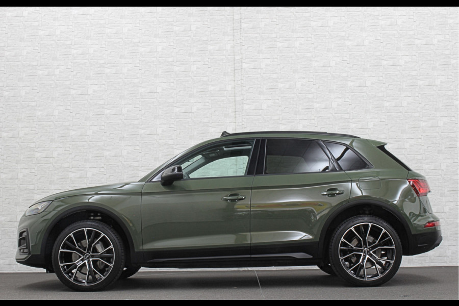 Audi Q5 50 TFSI e #RS-Leder | Panorama | ACC | Carbon | Virtual-Cockpit | 3-Zone Clima | Carplay | Zonwering | Getint Glas | Black-Optic | Lane-Assist | Stoelverwarming | District Green | Rijklaar incl. Bovag garantie |