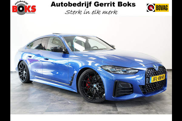 BMW 4 Serie Gran Coupé M440i xDrive High Executive ACC Opendak Wide Screen Head-up H&K Trekhaak Carbon Laser Light Portimao Blue!
