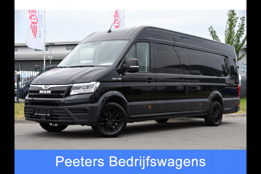 MAN TGE 3.180 35 2.0L5H3 Black Edition Camera, Adaptieve Cruise, Carplay, LED, Multimedia, 177pk, Automaat, Sensoren, Leder, Geveerde stoel, Trekhaak, Uniek!