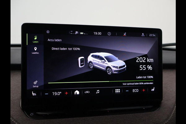 Škoda ENYAQ iV 60 FIRST EDITION + CHRYSTAL LIGHTNING | 21 INCH | ADAPTIVE CRUISE | MEMORY | SFEERVERLICHTING