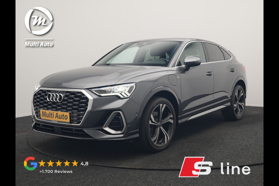 Audi Q3 Sportback 45 TFSI e 2x S Line PHEV 245pk Dealer O.H. | Trekhaak Af Fabriek | Adaptive Cruise | Matrix LED | Camera | Sonos Audio | Alcantara Sportstoelen Verwarmd | Blis | Navigatie | DAB | 20"L.M | Plug In Hybrid |