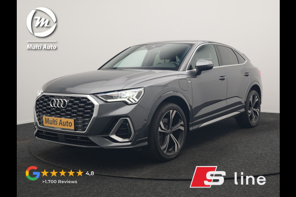 Audi Q3 Sportback 45 TFSI e 2x S Line PHEV 245pk Dealer O.H. | Trekhaak Af Fabriek | Adaptive Cruise | Matrix LED | Camera | Sonos Audio | Alcantara Sportstoelen Verwarmd | Blis | Navigatie | DAB | 20"L.M | Plug In Hybrid |