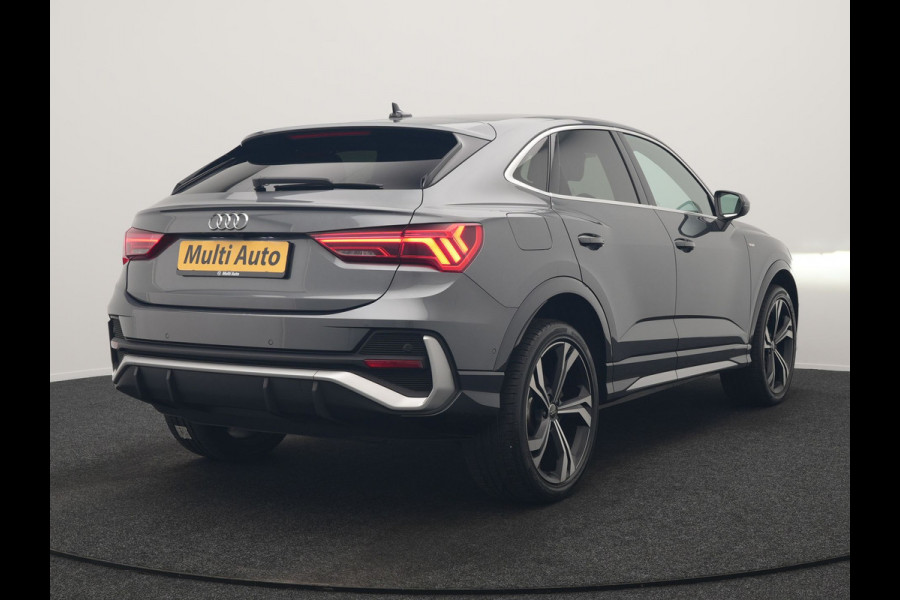 Audi Q3 Sportback 45 TFSI e 2x S Line PHEV 245pk Dealer O.H. | Trekhaak Af Fabriek | Adaptive Cruise | Matrix LED | Camera | Sonos Audio | Alcantara Sportstoelen Verwarmd | Blis | Navigatie | DAB | 20"L.M | Plug In Hybrid |