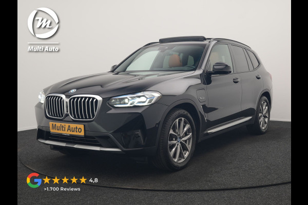 BMW X3 xDrive30e High Executive PHEV 293pk Dealer O.H. | Trekhaak Af Fabriek | Panodak | Head Up | 360 Camera | Laser LED | Lederen Sportstoelen Memory & Verwarmd | Sfeerverlichting | Apple Carplay | Blis | Keyless | Navigatie | DAB | Plug In Hybrid |
