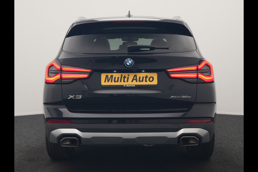 BMW X3 xDrive30e High Executive PHEV 293pk Dealer O.H. | Trekhaak Af Fabriek | Panodak | Head Up | 360 Camera | Laser LED | Lederen Sportstoelen Memory & Verwarmd | Sfeerverlichting | Apple Carplay | Blis | Keyless | Navigatie | DAB | Plug In Hybrid |