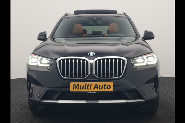 BMW X3 xDrive30e High Executive PHEV 293pk Dealer O.H. | Trekhaak Af Fabriek | Panodak | Head Up | 360 Camera | Laser LED | Lederen Sportstoelen Memory & Verwarmd | Sfeerverlichting | Apple Carplay | Blis | Keyless | Navigatie | DAB | Plug In Hybrid |