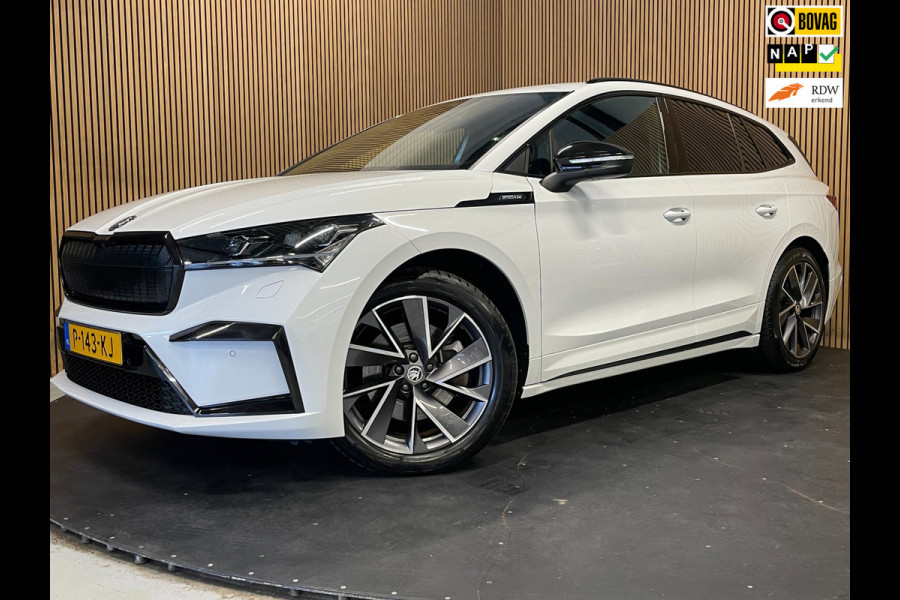Škoda ENYAQ iV 80 Sportline|91% SOH|BLACK&WHITE EDITION|ACC|APPLE CARPLAY|CAMERA|STOEL+STUURVERW|NAVI|NAP|NL|INCL.BTW|1e EIGENAAR|