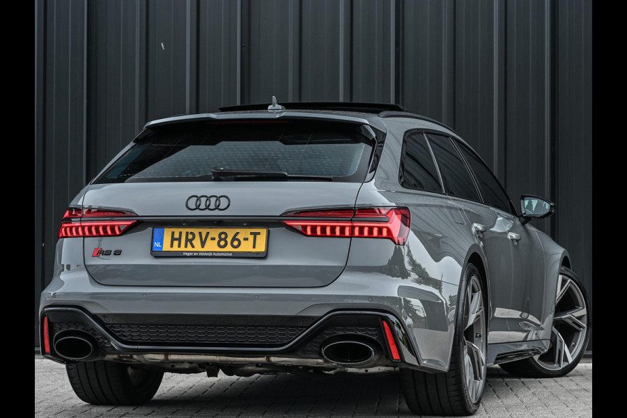 Audi A6 Avant RS 6 TFSI quattro | Panoramadak | Achterasbesturing | 360 Camera | HUD | B&O | Carbon Inleg | Sportdifferentieel | Stoelverwarming + Ventilatie | Luchtvering | Soft Close | Stuurverwarming |