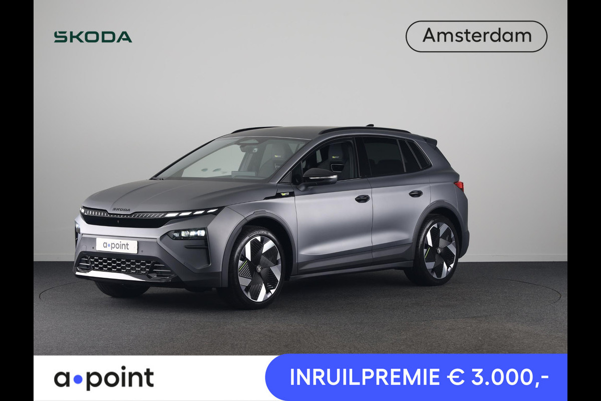 Škoda Elroq 85x RS 340pk 4x4 | Matt Grey | 340 PK | Warmtepomp | Adaptief onderstel | 21" lichtmetaal |