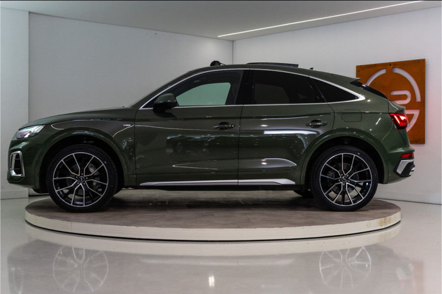 Audi Q5 Sportback 55 TFSI e S Line 367PK | District Green | Pano | Virtual | 21'' | SQ5 Sierstukken | 12 MND Garantie