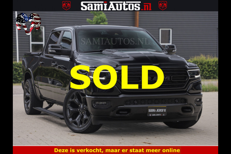 Dodge Ram 1500 LIMITED NIGHT | BOM VOL | HUD | MWK | LUCHTVERING | PANODAK | 5.7 V8 HEMI 402PK | DC | DUBBELE CABINE | 5 PERSOONS | GRIJSKENTEKEN PICK UP | DASHCAM | ALARM | OPEN UITLAAT KLEP | | De specialist in Amerikaanse pick‑ups in Nederland en Europa.