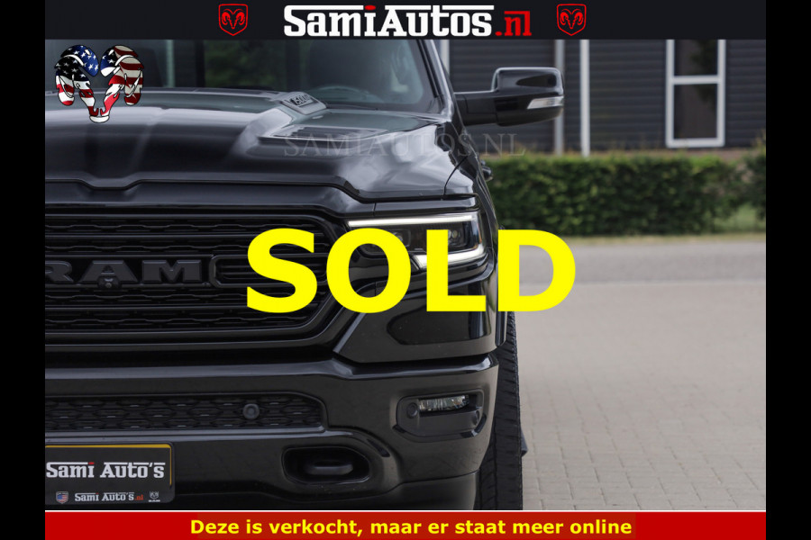 Dodge Ram 1500 LIMITED NIGHT | BOM VOL | HUD | MWK | LUCHTVERING | PANODAK | 5.7 V8 HEMI 402PK | DC | DUBBELE CABINE | 5 PERSOONS | GRIJSKENTEKEN PICK UP | DASHCAM | ALARM | OPEN UITLAAT KLEP | | De specialist in Amerikaanse pick‑ups in Nederland en Europa.