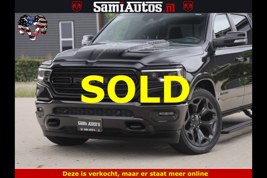 Dodge Ram 1500 LIMITED NIGHT | BOM VOL | HUD | MWK | LUCHTVERING | PANODAK | 5.7 V8 HEMI 402PK | DC | DUBBELE CABINE | 5 PERSOONS | GRIJSKENTEKEN PICK UP | DASHCAM | ALARM | OPEN UITLAAT KLEP | | De specialist in Amerikaanse pick‑ups in Nederland en Europa.