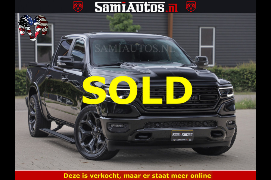 Dodge Ram 1500 LIMITED NIGHT | BOM VOL | HUD | MWK | LUCHTVERING | PANODAK | 5.7 V8 HEMI 402PK | DC | DUBBELE CABINE | 5 PERSOONS | GRIJSKENTEKEN PICK UP | DASHCAM | ALARM | OPEN UITLAAT KLEP | | De specialist in Amerikaanse pick‑ups in Nederland en Europa.