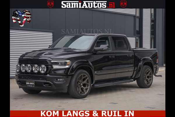 Dodge Ram DE DONDER | 5.7 V8 HEMI | BRONZE BREDE WIELEN | WIDE BODY | OPEN UITLAAT KLEP | ZEER DIK | DUBBELE CABINE | DC | 5 PERSOONS | GRIJS KENETEKEN | BJ 2023 44000KM | FULL LED VERLICHTING | MEGA DIK |