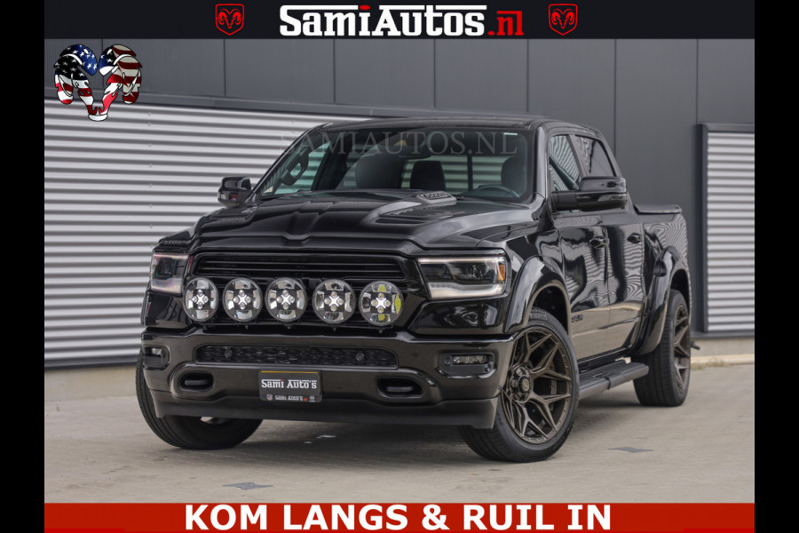 Dodge Ram DE DONDER | 5.7 V8 HEMI | BRONZE BREDE WIELEN | WIDE BODY | OPEN UITLAAT KLEP | ZEER DIK | DUBBELE CABINE | DC | 5 PERSOONS | GRIJS KENETEKEN | BJ 2023 44000KM | FULL LED VERLICHTING | MEGA DIK |