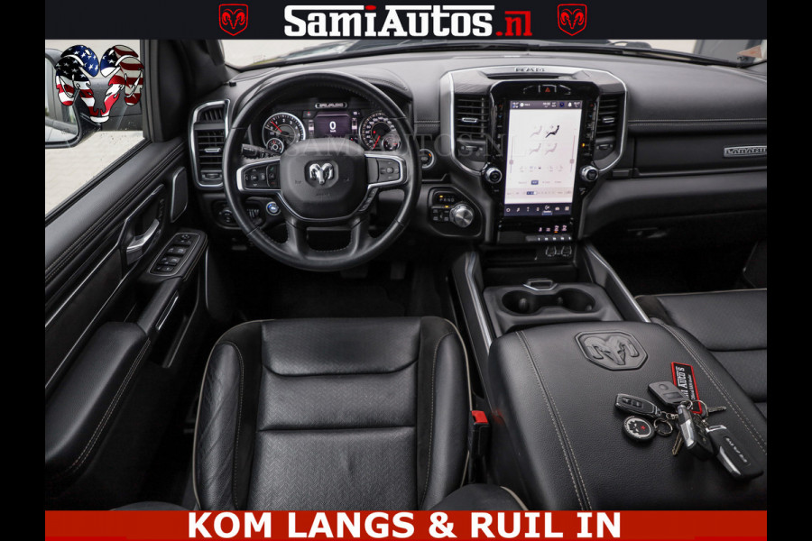 Dodge Ram DE DONDER | 5.7 V8 HEMI | BRONZE BREDE WIELEN | WIDE BODY | OPEN UITLAAT KLEP | ZEER DIK | DUBBELE CABINE | DC | 5 PERSOONS | GRIJS KENETEKEN | BJ 2023 44000KM | FULL LED VERLICHTING | MEGA DIK |