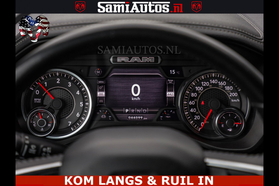 Dodge Ram DE DONDER | 5.7 V8 HEMI | BRONZE BREDE WIELEN | WIDE BODY | OPEN UITLAAT KLEP | ZEER DIK | DUBBELE CABINE | DC | 5 PERSOONS | GRIJS KENETEKEN | BJ 2023 44000KM | FULL LED VERLICHTING | MEGA DIK |