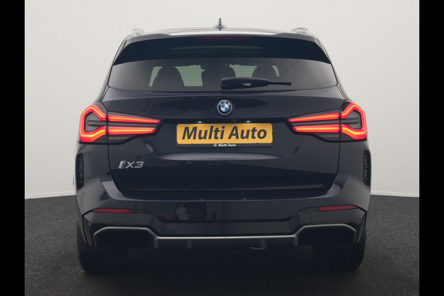 BMW iX3 M Sport High Executive 80 kWh 286pk Dealer O.H. SOH 95% | Trekhaak Af Fabriek | Panodak | Head Up | 360 Camera | Harman / Kardon | Lederen Sportstoelen Memory & Verwarmd | Keyless | Blis | Sfeerverlichting | 20"L.M | Adaptive LED |