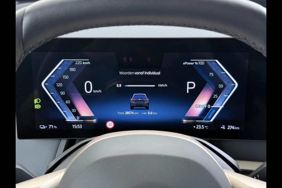 BMW iX xDrive40 Business Edition Plus 77 kWh SOH 100% | DRIVING ASSISTENT PROF. | STOEL + STUURVERWARMING EN MASSAGE| ELEKTRISCHE TREKHAAK| SKYLOUNGE | LASER|