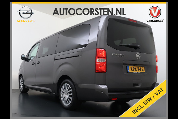 Opel Vivaro -e Zafira Life e Vivaro Combi Electric Zafira Electric L3 8-Personen L3 75 kWh Camera Apple Carplay Android Dual-ECC PDC-a+v Stoelv bordherkenning Cruise Control Led Keyless Priv.Glass Led Licht+Zichtpakket Spoorassist Dubbele Schuifdeur  Lengte 3 Grootste Accu-pakket 1.000kg Trekvermogen  € 67.000 nieuw !