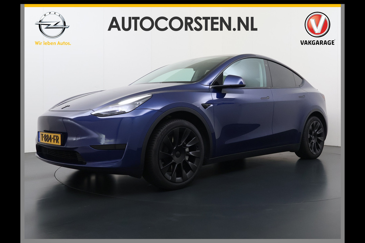 Tesla Model Y RWD 300PK LFP Accu Trekhaak Spoiler 20"lm Warmtepomp Leer PanoDak Navi Premium-Audio Ecc Adap.Cruise Camera's Traffic-Aware-Cruise+Sturen  AI FSD-3 Computer SOH 92% Stuur+Stoelverwarming Led Traffic-Aware Cruise Control Toybox Elek.Achterklep 1.600KG Trekgewicht 1e Eigenaar Origineel Nederlandse Auto