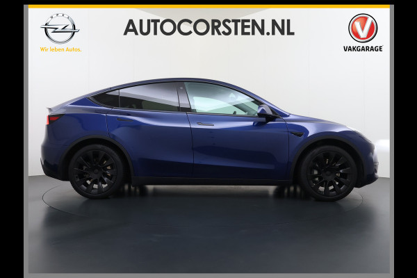 Tesla Model Y RWD 300PK LFP Accu Trekhaak Spoiler 20"lm Warmtepomp Leer PanoDak Navi Premium-Audio Ecc Adap.Cruise Camera's Traffic-Aware-Cruise+Sturen  AI FSD-3 Computer SOH 92% Stuur+Stoelverwarming Led Traffic-Aware Cruise Control Toybox Elek.Achterklep 1.600KG Trekgewicht 1e Eigenaar Origineel Nederlandse Auto