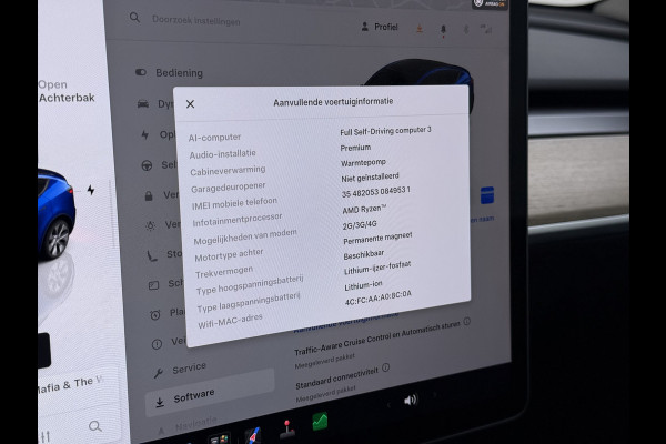 Tesla Model Y RWD 300PK LFP Accu Trekhaak Spoiler 20"lm Warmtepomp Leer PanoDak Navi Premium-Audio Ecc Adap.Cruise Camera's Traffic-Aware-Cruise+Sturen  AI FSD-3 Computer SOH 92% Stuur+Stoelverwarming Led Traffic-Aware Cruise Control Toybox Elek.Achterklep 1.600KG Trekgewicht 1e Eigenaar Origineel Nederlandse Auto