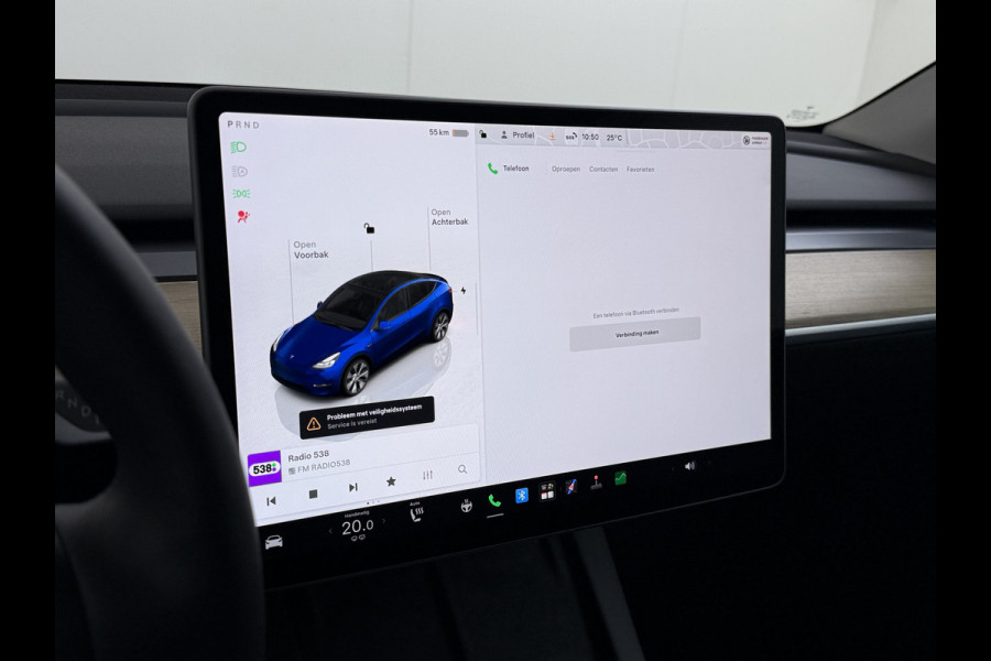 Tesla Model Y RWD 300PK LFP Accu Trekhaak Spoiler 20"lm Warmtepomp Leer PanoDak Navi Premium-Audio Ecc Adap.Cruise Camera's Traffic-Aware-Cruise+Sturen  AI FSD-3 Computer SOH 92% Stuur+Stoelverwarming Led Traffic-Aware Cruise Control Toybox Elek.Achterklep 1.600KG Trekgewicht 1e Eigenaar Origineel Nederlandse Auto