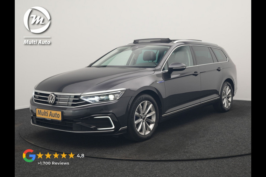 Volkswagen Passat 1.4 TSI GTE Business PHEV 218pk Dealer O.H. | Trekhaak Af Fabriek | Panodak | Adaptive Cruise | Camera | IQ Light | Alcantara Sportstoelen Massage & Verwarmd | Stuur Verwarmd | Keyless | Blis | Sfeerverlichting | Apple Carplay | DAB | Plug In Hybrid |