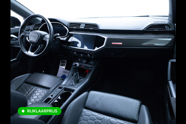 Audi RS Q3 Sportback RSQ3 2.5 TFSI Quattro | Ruitjesleer | Panoramadak | Adaptive cruise | Wegklapbare trekhaak | Sonos | Navigatie El.verstelbare stoelen met stoelverwarming, Carplay/Android auto, 360 camera, Electrische achterklep