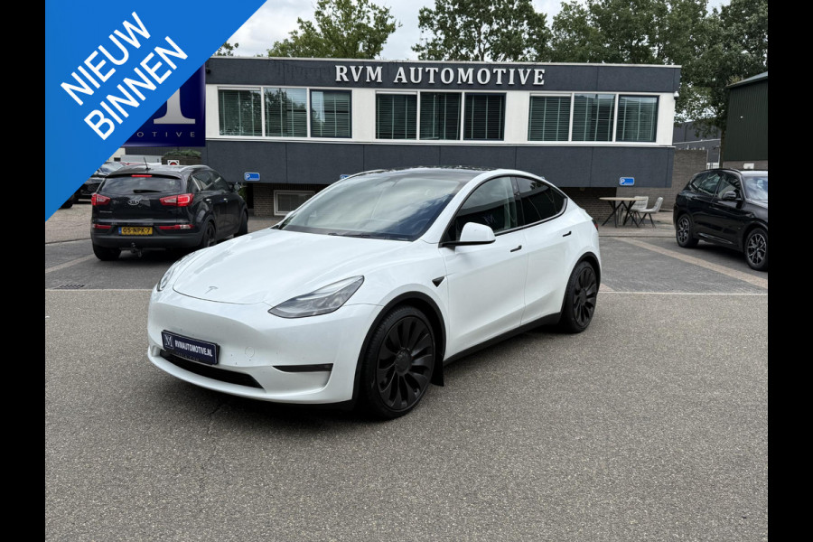 Tesla Model Y Performance AWD 75 kWh 21 INCH TURBINE VELGEN | TESLA GARANTIE T/M 01-2028 OF 80.000 KM | ACCU & AANDRIJFLIJN GARANTIE T/M 01-2032 OF 192.000 KM | ALL IN RIJKLAAR PRIJS |