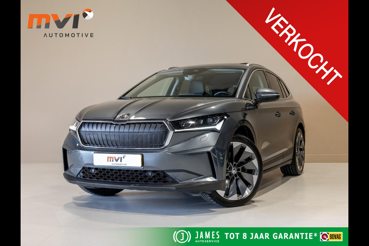 Škoda ENYAQ iV 80 SOH 91% / 204pk / Trekhaak / Panorama dak / Achteruitrij camera / Warmtepomp /