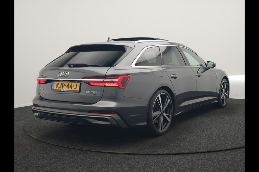 Audi A6 Avant 50 TFSI e quattro S Line PHEV 300pk Dealer O.H | Panodak | Head Up | Adaptive Cruise | Lederen Sportstoelen Memory & Verwarmd | S Sportstuur Verwarmd | Apple Carplay | Blis | Sfeerverlichting | Keyless | Navigatie | Virtual | DAB | 19" L. | Plug In Hybrid |