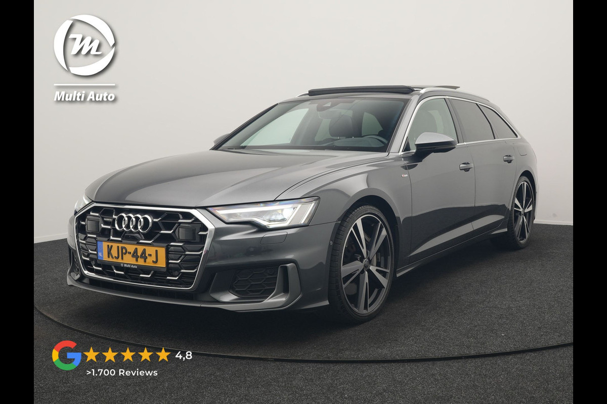 Audi A6 Avant 50 TFSI e quattro S Line PHEV 300pk Dealer O.H | Panodak | Head Up | Adaptive Cruise | Lederen Sportstoelen Memory & Verwarmd | S Sportstuur Verwarmd | Apple Carplay | Blis | Sfeerverlichting | Keyless | Navigatie | Virtual | DAB | 19" L. | Plug In Hybrid |